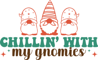 Chillin with my gnomies, Funny Christmas sweatshirt design - free svg file for members