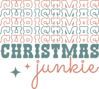Christmas junkie, echo stacked text, sweatshirt design - free svg file for members