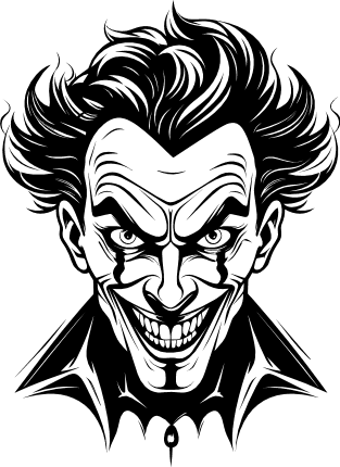 Creepy Joker face silhouette, Halloween vector images - free svg file ...