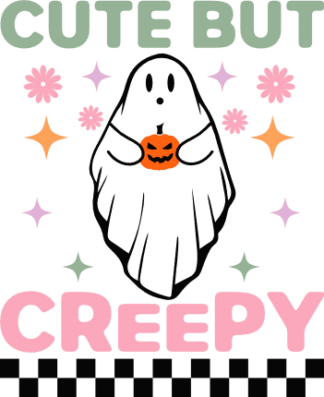 Cute but creepy, ghost, Funny girly Halloween tshirt design - free svg file for members