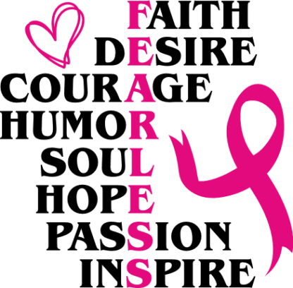 Faith, desire, courage, pink ribbon, breast cancer awareness mug design - free svg file for members
