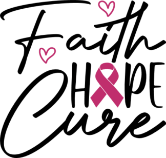Faith, hope, cure, breast cancer awareness hoodie design - free svg file for members