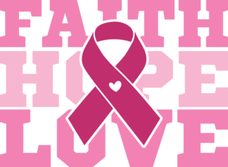 Faith, hope, love, pink ribbon, breast cancer awareness tshirt design - free svg file for members