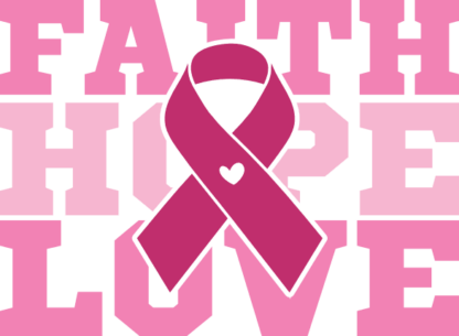 Faith, hope, love, pink ribbon, breast cancer awareness tshirt design - free svg file for members