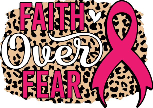 Faith over fear, leopard skin, pink ribbon, breast cancer awareness - free  svg file for members - SVG Heart