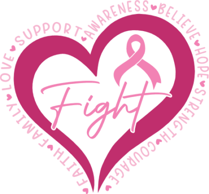 Cancer heart, Fight, believe, support, love, hope, faith, breast cancer awareness - free svg file for members