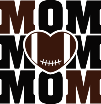 Football mom, echo stacked text, heart shape football ball, tshirt design for mama - free svg file for members