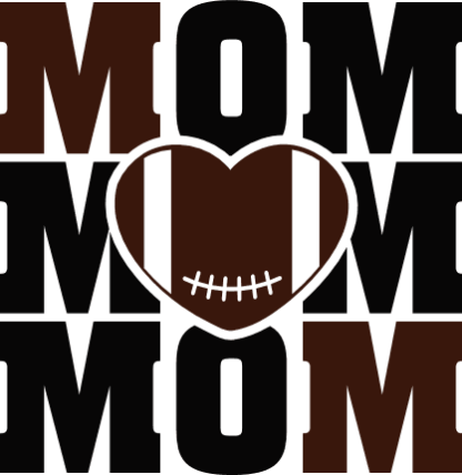 Football mom, echo stacked text, heart shape football ball, tshirt design for mama - free svg file for members