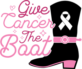 Give cancer the boot, breast cancer awareness hoodie design - free svg file for members