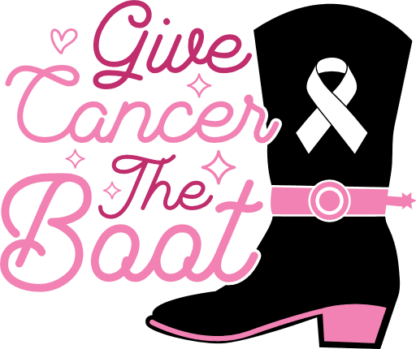 Give cancer the boot, breast cancer awareness hoodie design - free svg file for members