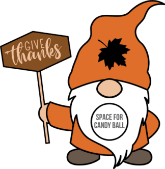 Give thanks, Gnome candy dome ornament, Thanksgiving day decor - free svg file for members