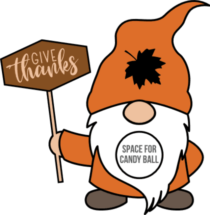 Give thanks, Gnome candy dome ornament, Thanksgiving day decor - free svg file for members