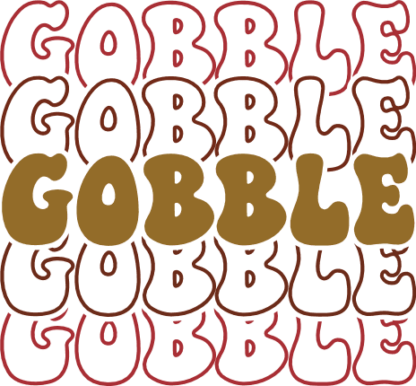 Gobble, echo stacked text, thanksgiving day sweatshirt design - free svg file for members