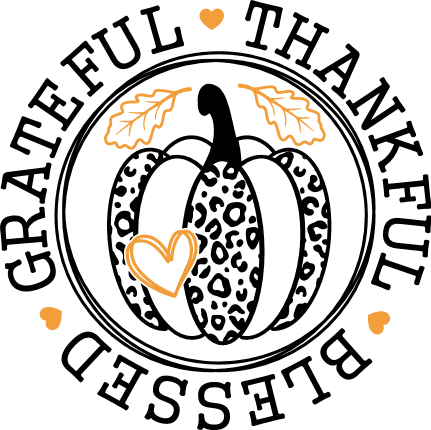 Grateful, thankful, blessed, pumpkin in a circle, thanksgiving tshirt design - free svg file for members