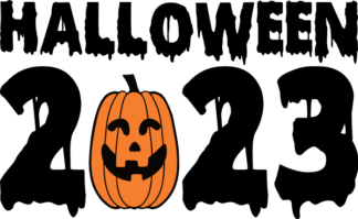 Halloween 2023, drippy letters, pumpkin, Halloween decor - free svg file for members