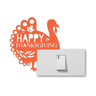 Happy thanksgiving, turkey, Light Switch Wall Stickers Decals - free svg file for members