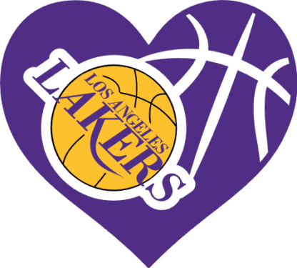 Los Angeles Lakers, basketball ball heart shape, NBA team tshirt design - free svg file for members