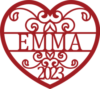 Personalized Heart monogram, 2023, gift for her - free svg file for members