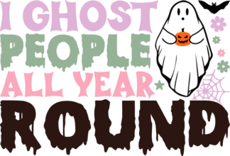 I ghost people all year round, melting letters, Halloween tshirt design - free svg file for members