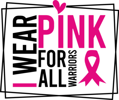 I wear pink for all warriors, breast cancer awareness tshirt design - free svg file for members