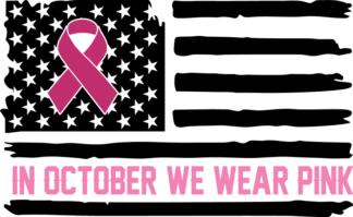 In October we wear pink, USA flag, breast cancer awareness sweatshirt design - free svg file for members