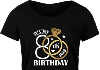 Its my 80th birthday 2023, golden png for sublimation, birthday party - free svg file for members