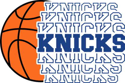 Knicks, echo stacked text, basketball ball, NBA fan sweatshirt design - free svg file for members