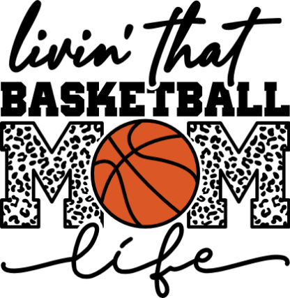 Livin that basketball mom life, leopard skin, tshirt design for mama - free svg file for members