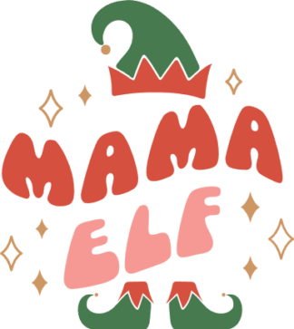 Mama elf, hat and shoes, Christmas tshirt design for mom - free svg file for members
