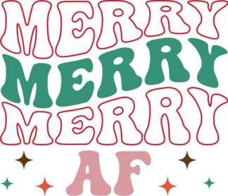Merry AF, echo stacked text, Funny Christmas tshirt design - free svg file for members