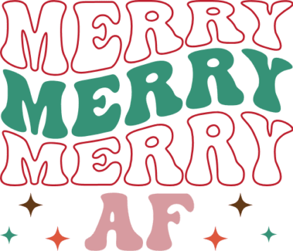 Merry AF, echo stacked text, Funny Christmas tshirt design - free svg file for members