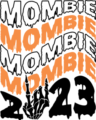 Mombie 2023, echo stacked text, Halloween sweatshirt design - free svg file for members