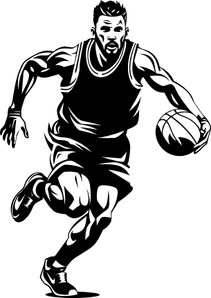 NBA basketball player in action clipart image, sticker - free svg file ...