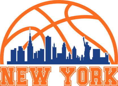 New York city combined with basketball ball, Knicks team, NBA players tshirt design - free svg file for members