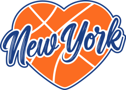 New York Knicks, Basketball ball heart shape, NBA fan tshirt design - free svg file for members
