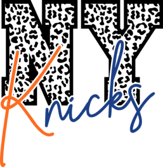 Ny Knicks, leopard skin, NBA team fan tshirt design - free svg file for members