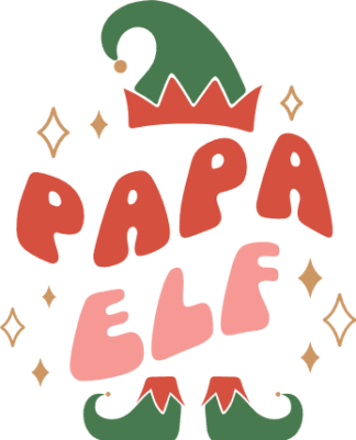 Papa elf, hat and shoes, Christmas tshirt design for dad - free svg file for members