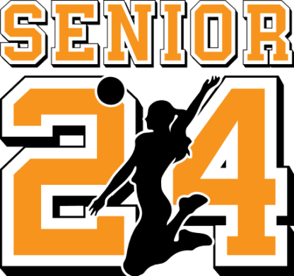 Senior 24, girl volleyball player, graduation tshirt design - free svg file for members