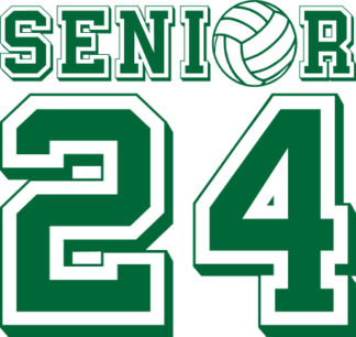senior 24, volleyball, graduation tshirt design - free svg file for members