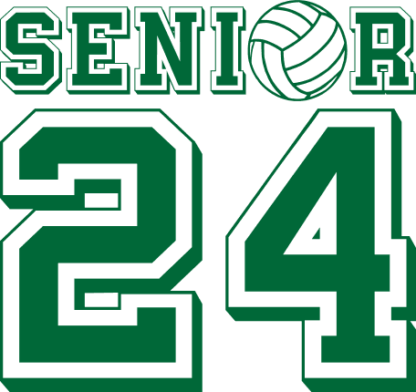 senior 24, volleyball, graduation tshirt design - free svg file for members