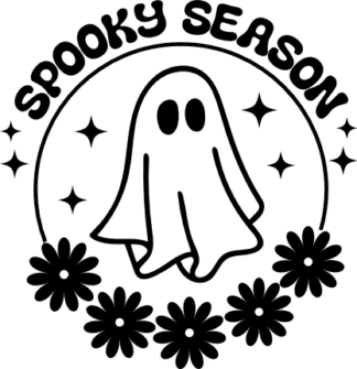 Spooky season, ghost in circle, Halloween hoodie design - free svg file for members