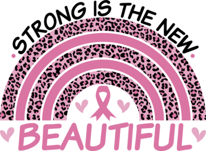 Strong is the new beautiful, leopard skin rainbow, breast cancer awareness - free svg file for members