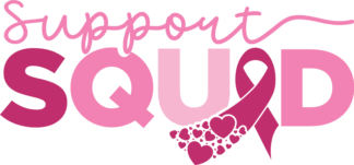 Breast cancer awareness mug design, Support squad - free svg file for members