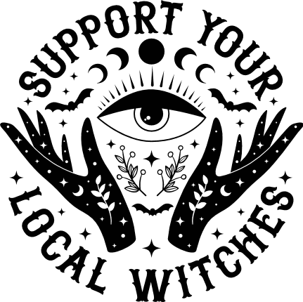 Support your local witches, Mystical mudra, funny halloween tshirt design - free svg file for members