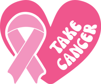 Take cancer, heart and ribbon, breast cancer awareness tshirt design - free svg file for members