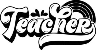 Teacher sign and rainbow, tshirt design for teacher - free svg file for members