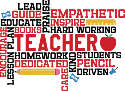 gift for teacher, word cloud art, empathetic, dedicated - free svg file for members