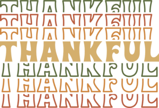 Thankful, echo stacked text, thanksgiving day tshirt design - free svg file for members