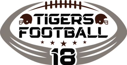 Tigers football no 18, American football ball, team mascot tshirt design - free svg file for members