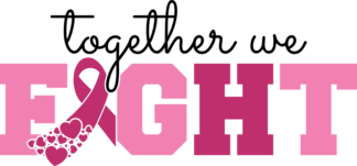 Together we fight, breast cancer awareness mug design - free svg file for members